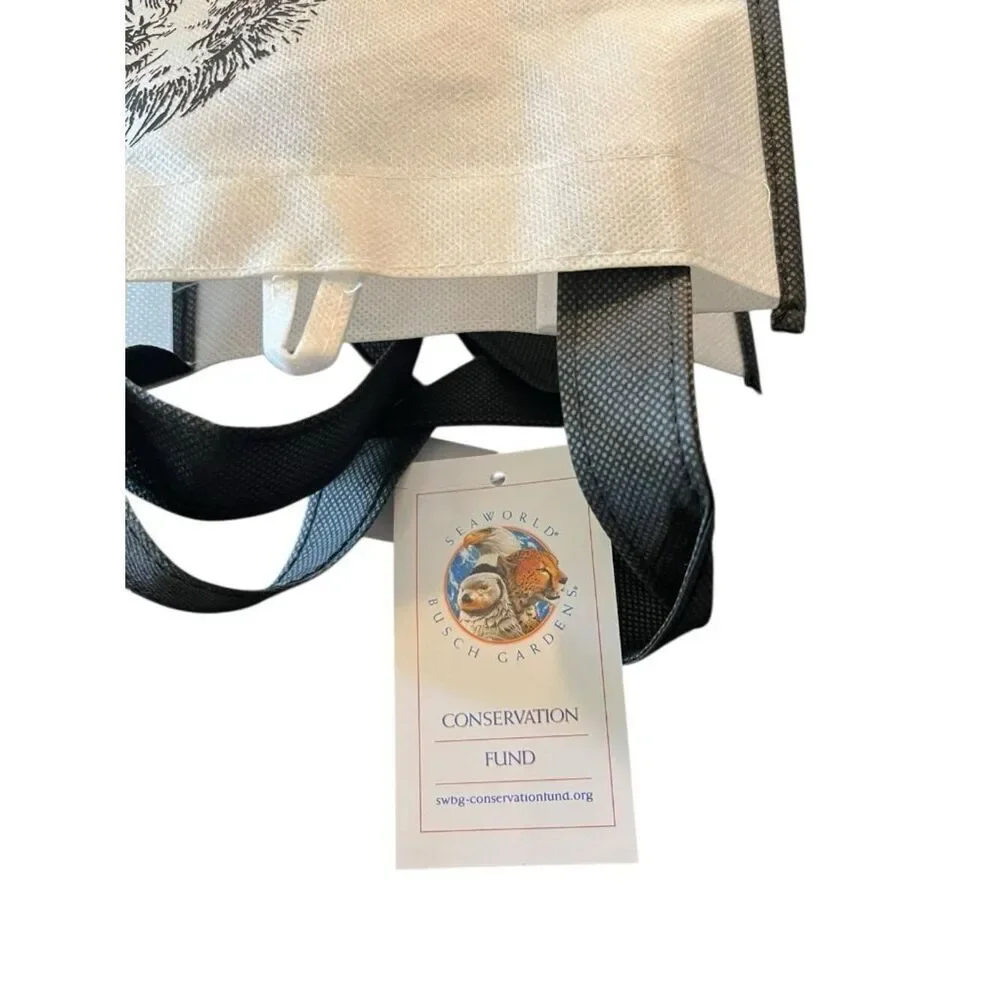 Sea World Reusable Small Shopping Tote Bag Busch Gardens Whale Lion Lot Of 3